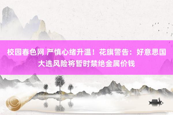 校园春色网 严慎心绪升温！花旗警告：好意思国大选风险将暂时禁绝金属价钱