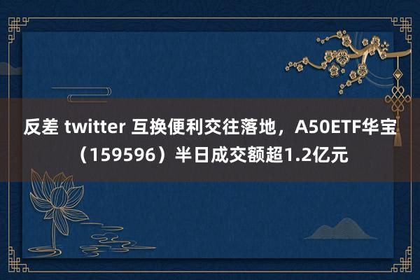 反差 twitter 互换便利交往落地，A50ETF华宝（159596）半日成交额超1.2亿元