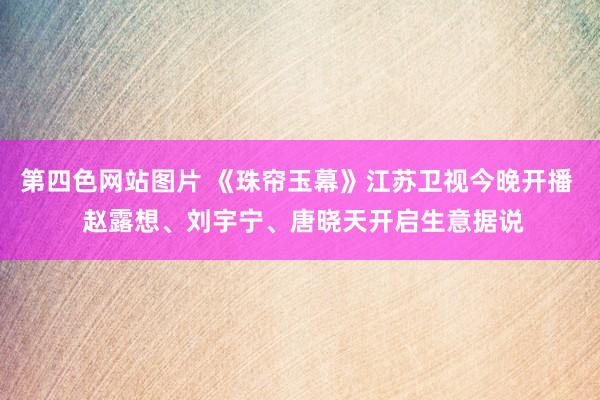 第四色网站图片 《珠帘玉幕》江苏卫视今晚开播  赵露想、刘宇宁、唐晓天开启生意据说