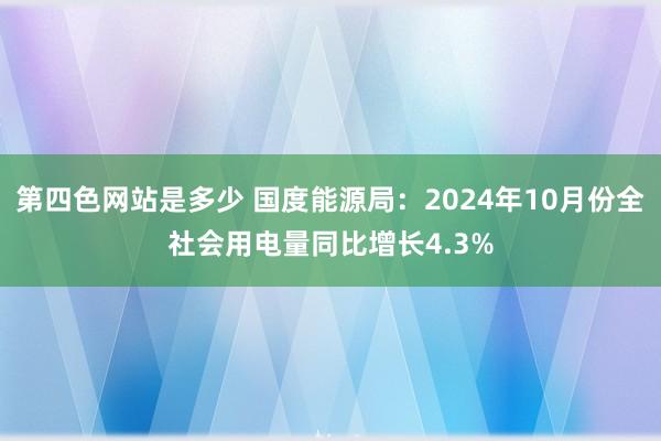 第四色网站是多少 国度能源局：2024年10月份全社会用电量同比增长4.3%