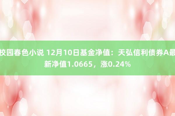 校园春色小说 12月10日基金净值：天弘信利债券A最新净值1.0665，涨0.24%