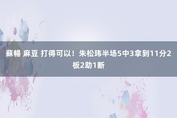 蘇暢 麻豆 打得可以！朱松玮半场5中3拿到11分2板2助1断