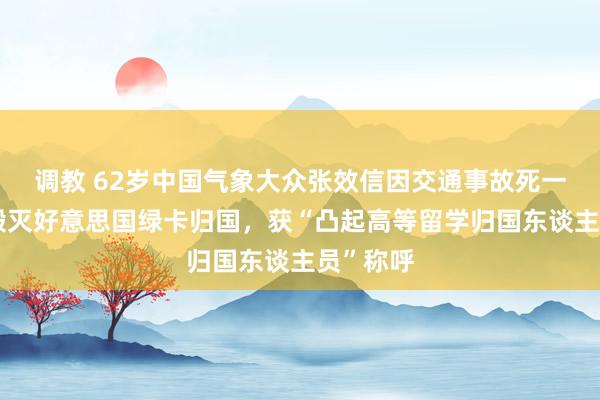 调教 62岁中国气象大众张效信因交通事故死一火，曾毁灭好意思国绿卡归国，获“凸起高等留学归国东谈主员”称呼