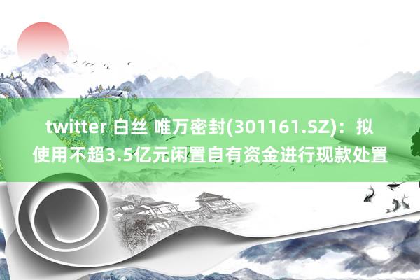 twitter 白丝 唯万密封(301161.SZ)：拟使用不超3.5亿元闲置自有资金进行现款处置