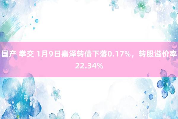 国产 拳交 1月9日嘉泽转债下落0.17%，转股溢价率22.34%