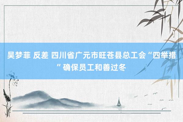 吴梦菲 反差 四川省广元市旺苍县总工会“四举措”确保员工和善过冬