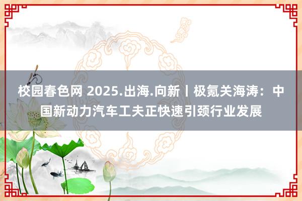 校园春色网 2025.出海.向新丨极氪关海涛：中国新动力汽车工夫正快速引颈行业发展